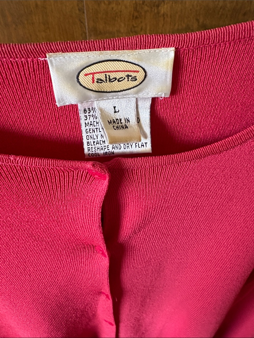 Talbots Bright Pink Button-Front Cardigan - Picture 5 of 8